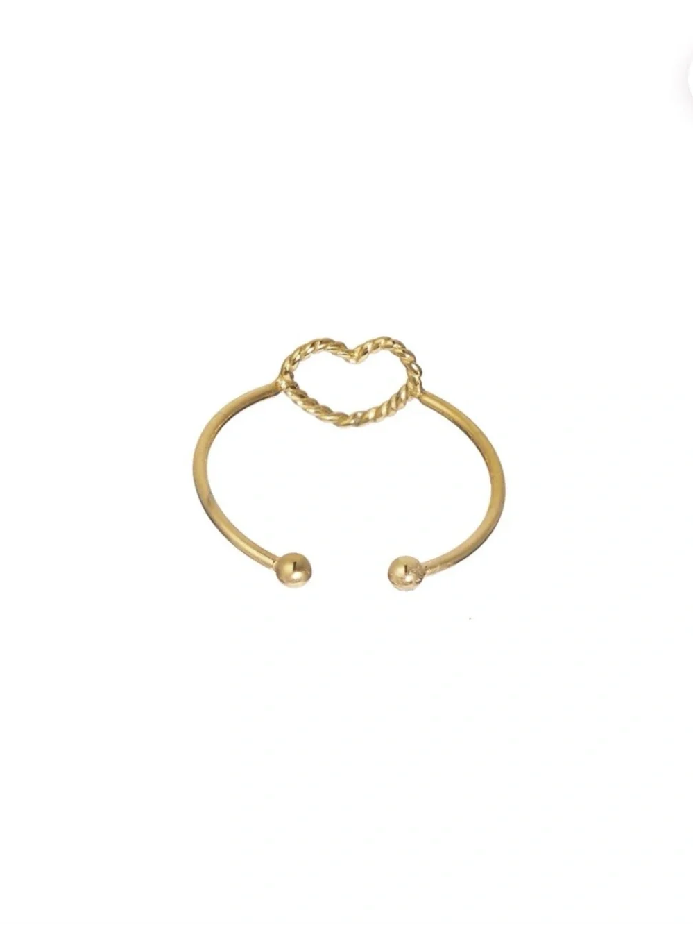 Brenda Grands Waterproof Gold Mini Twisted Heart Ring